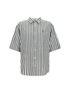 Stripe Button Up Short Sleeve Shirt White Black - ACNE STUDIOS - BALAAN 2