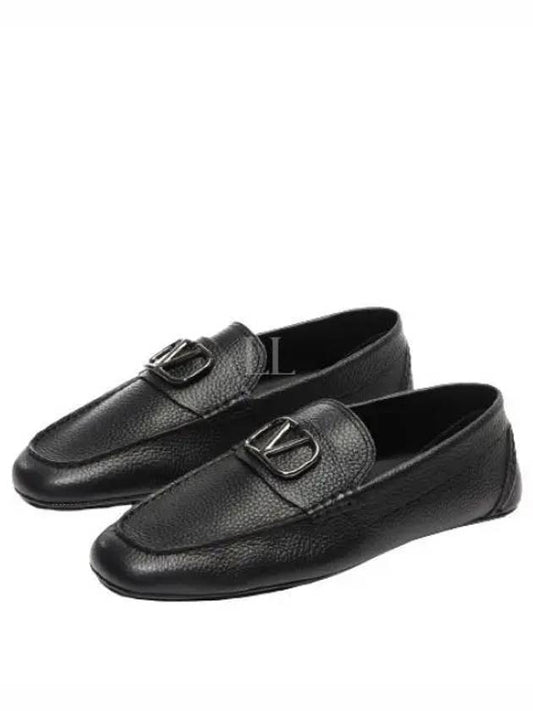 V Logo Driving Shoes Black - VALENTINO - BALAAN 2