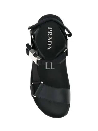 Sporty Leather Re-Nylon Tape Sandals Black - PRADA - BALAAN 2