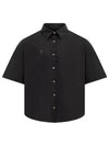 Embroidered Logo Short Sleeve Shirt Black - AMI - BALAAN 2