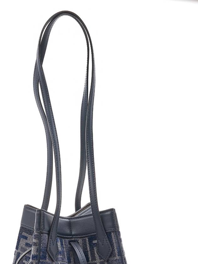 Origami Small FF Chenille Bucket Bag Dark Blue - FENDI - BALAAN 8