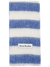 Logo Patch Stripe Wool Blend Muffler Blue White - ACNE STUDIOS - BALAAN 2