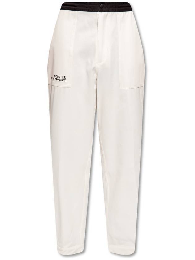 Logo Cotton Straight Pants Silk White - MONCLER - BALAAN 1