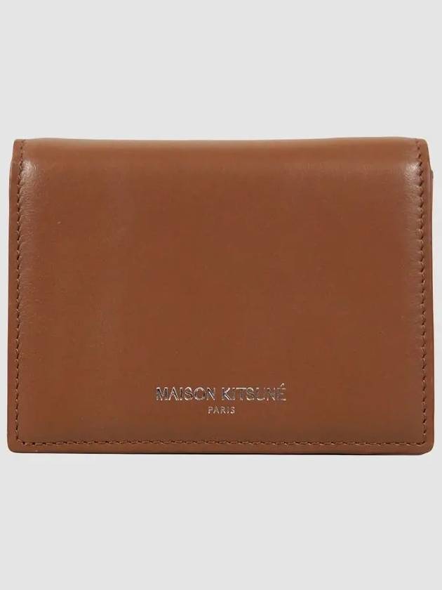 Tri-Fold Leather Half Wallet Brown - MAISON KITSUNE - BALAAN 2