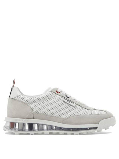 Women Vitello Calf Tech Runner Clear Sole Low Top Sneakers White - THOM BROWNE - BALAAN 2