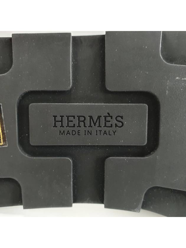 42 size REFLEX H logo punching slippers slide black 181354ZH - HERMES - BALAAN 6