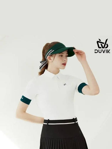 color matching point Y-collar short-sleeved T-shirt DE2WTS121DG - DUVIK - BALAAN 1