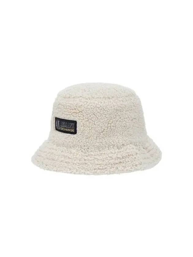 Men s Glitter Logo Patch Boucle Bucket Hat Light Beige 271202 - ARMANI EXCHANGE - BALAAN 1