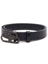 BB Logo Thin Calfskin Belt Black - BALENCIAGA - BALAAN 4