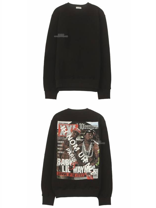 19FW NUW19273 009 Lil Wayne Printing Crew Neck Black Men's Sweatshirt TR - IH NOM UH NIT - BALAAN 5