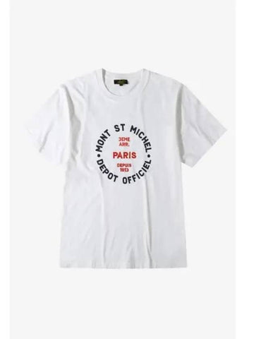 LE MONT ST MICHEL Paris lettering Cotton T shirts White - LE MONDE BERYL - BALAAN 1