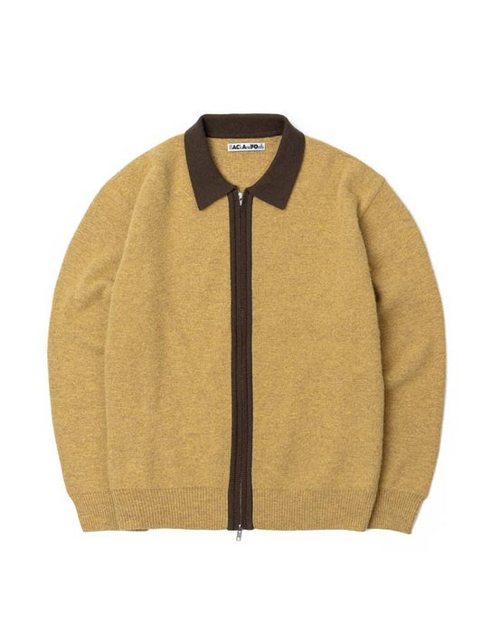 Wool Nylon Cardigan Yellow - BACKANDFORTH - BALAAN 1