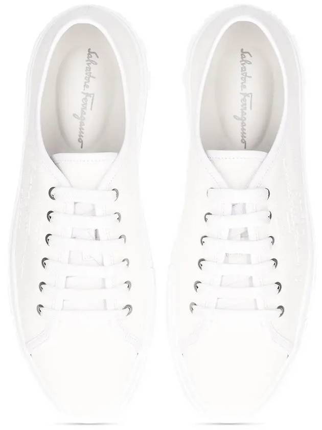 23FW Mediter Eco Low Top Sneakers White 0751193 - SALVATORE FERRAGAMO - BALAAN 4