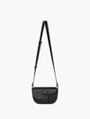 Mini Saddle Strap Grained Calfskin Oblique Jacquard Messenger Bag Black - DIOR - BALAAN 7