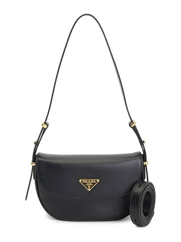 Arque Leather Shoulder Bag Black - PRADA - BALAAN 2