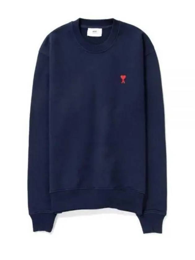 Small Heart Logo Sweatshirt Navy - AMI - BALAAN 2