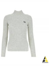 Bold Fox Head Patch Turtleneck Light Grey Melange - MAISON KITSUNE - BALAAN 2