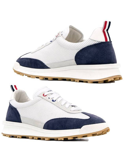 Fine Kid Suede Tech Runner Sneaker Navy - THOM BROWNE - BALAAN 2