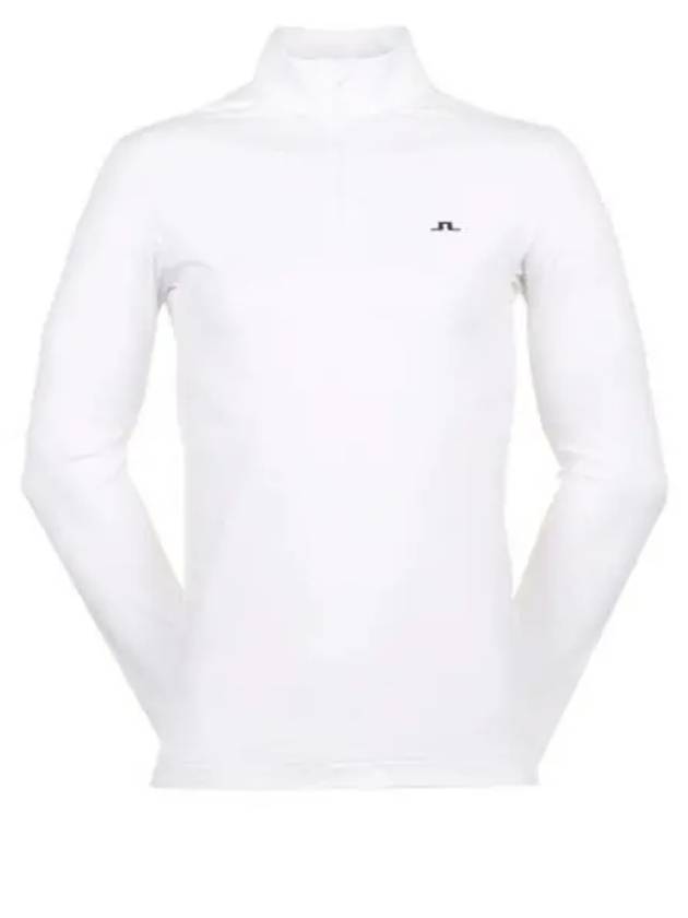 Men's Luke Quarter Zip Mid Layer Long Sleeve T-Shirt White - J.LINDEBERG - BALAAN 2