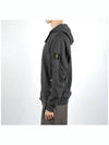 Men's Garment Dyed Malfile Zip Up Hoodie Grey - STONE ISLAND - BALAAN 4