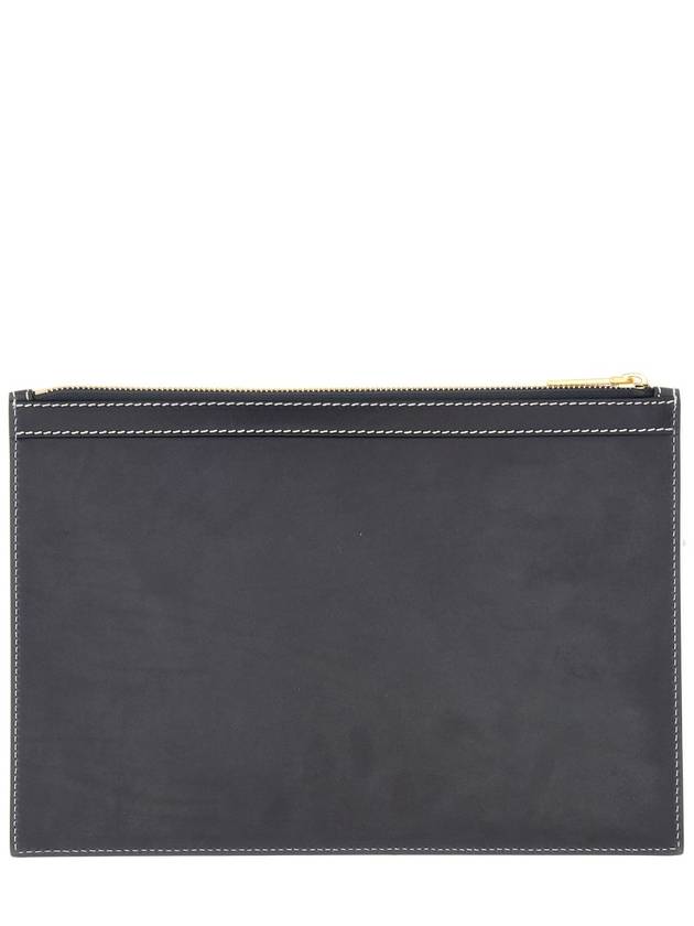 4 Bar Tab Document Clutch Bag Navy - THOM BROWNE - BALAAN 3