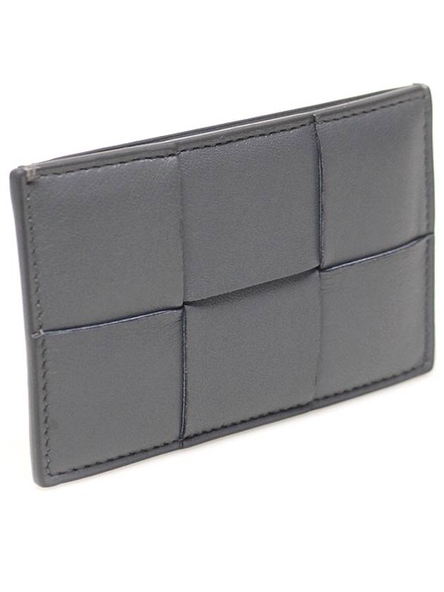 649597 Gray Calfskin Intrecciato Card Holder - BOTTEGA VENETA - BALAAN 2