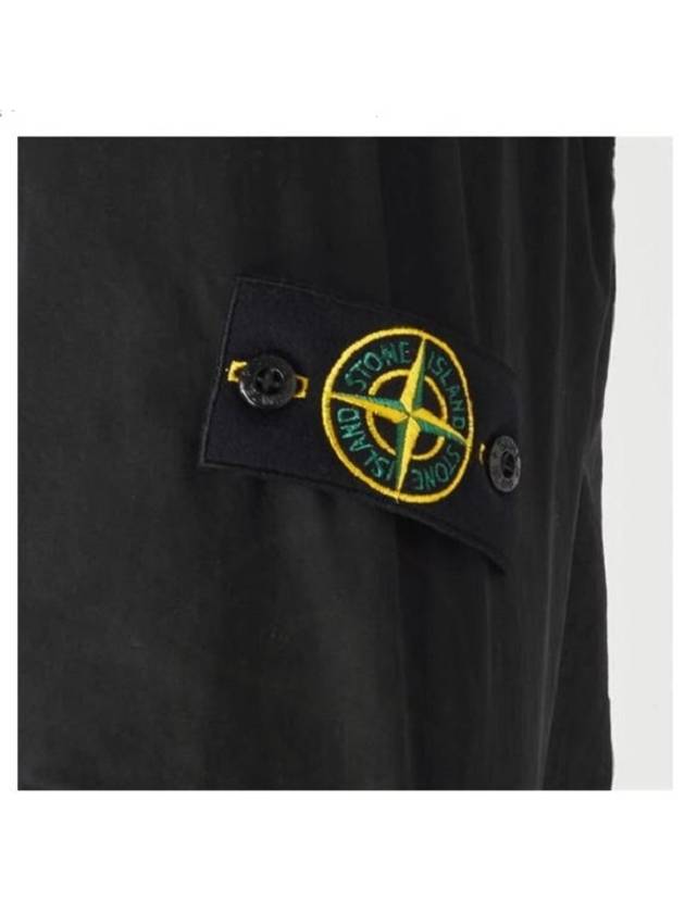 Front Pocket Wappen Patch Overshirt Zip-Up Jacket Black - STONE ISLAND - BALAAN 8