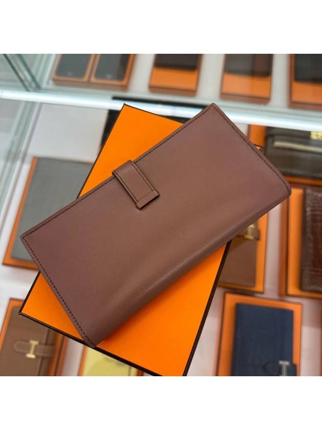 Bean long wallet light brown silver box - HERMES - BALAAN 3