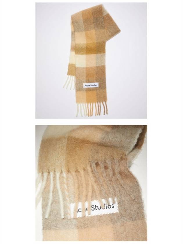 Check Mohair Muffler White Beige - ACNE STUDIOS - BALAAN 5