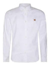 Fox Head Embroidery Long Sleeve Shirt White - MAISON KITSUNE - BALAAN 2