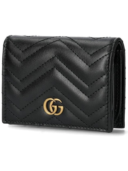 GG Marmont Matelasse Flap Card Wallet Black - GUCCI - BALAAN 2