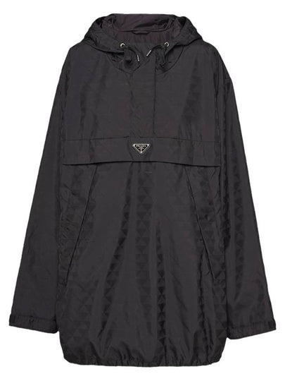 Re-Nylon Print Hoodie Black - PRADA - BALAAN 2