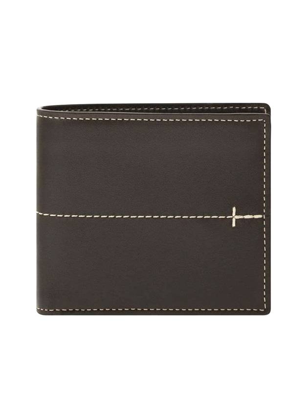 Center Stitch Half Wallet Brown - TOD'S - BALAAN 1