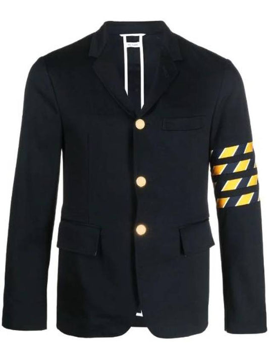 4 Bar Unconstructed Cotton Twill Classic Sports Jacket Navy - THOM BROWNE - BALAAN 1