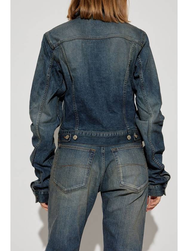 Balenciaga Denim Jacket With Vintage Effect, Women's, Navy Blue - BALENCIAGA - BALAAN 4