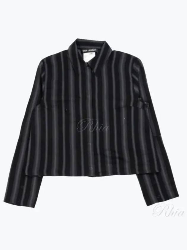 Auto Stripe Sheer Cotton Silk Shirt Black - OUR LEGACY - BALAAN 2