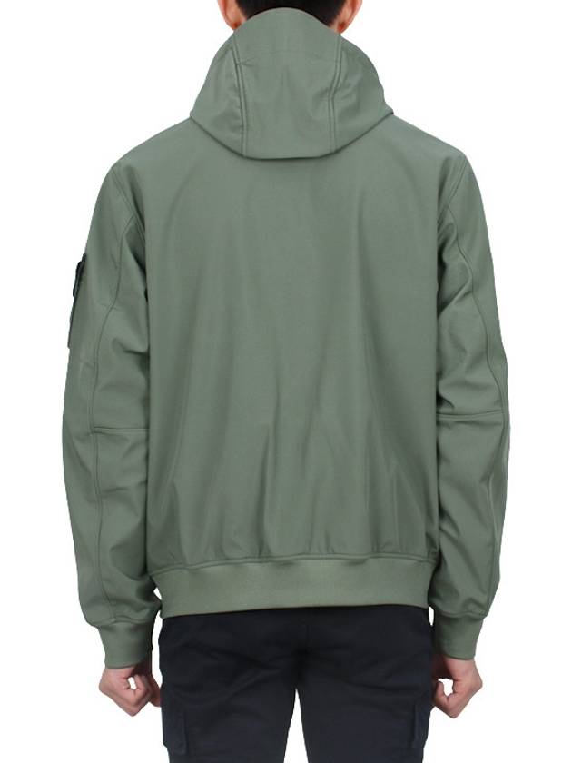 Light Soft Shell R E Dye Technology In Recycled Polyester Hooded Jacket Green - STONE ISLAND - BALAAN 6