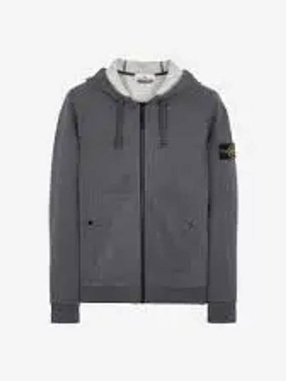 Wappen Patch Cotton Zip Up Hoodie Melange Dark Grey - STONE ISLAND - BALAAN 2