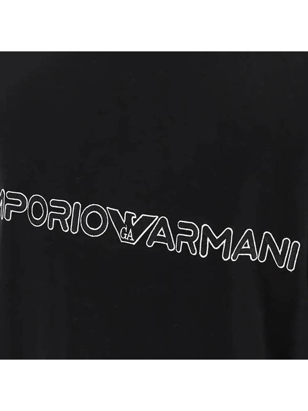 Embroidered Logo Short Sleeve T-Shirt Black - EMPORIO ARMANI - BALAAN 5