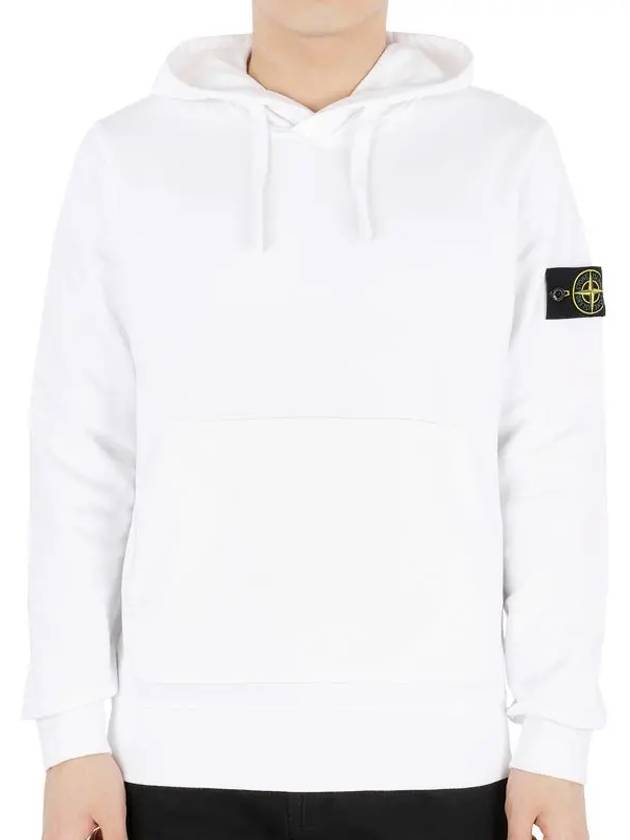 Wappen Patch Classic Fleece Hoodie White - STONE ISLAND - BALAAN 3