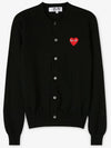 Red Heart Waffen Cardigan Black - COMME DES GARCONS - BALAAN 3