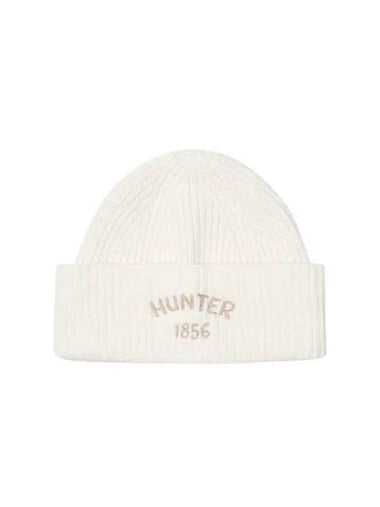 UNISEX Rib Knit Cashmere Beanie Ivory HBW0006CHZIVO - HUNTER - BALAAN 1