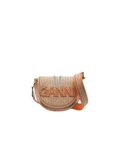 Raffia Banner Saddle Cross Bag Beige - GANNI - BALAAN 2