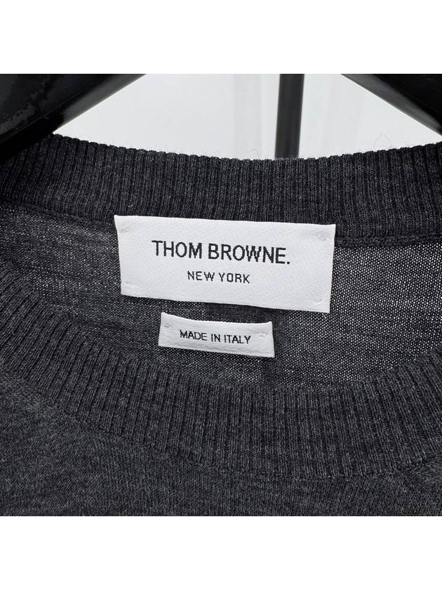 Diagonal armband merino wool knit gray size 2 - THOM BROWNE - BALAAN 4