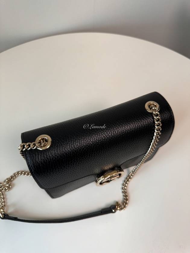 Interlocking GG Chain Small Cross Bag Black - GUCCI - BALAAN 5