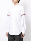 Oxford Striped Grosgrain Armband Classic Long Sleeve Shirt White - THOM BROWNE - BALAAN 4