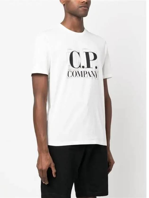 Graphic Logo Print Short Sleeve T-Shirt White - CP COMPANY - BALAAN 4