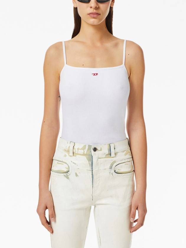 Women's T Hop D Sleeveless Tank Top White - DIESEL - BALAAN 4