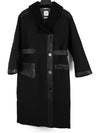 Leather Detail Single Coat Black - HERMES - BALAAN 2