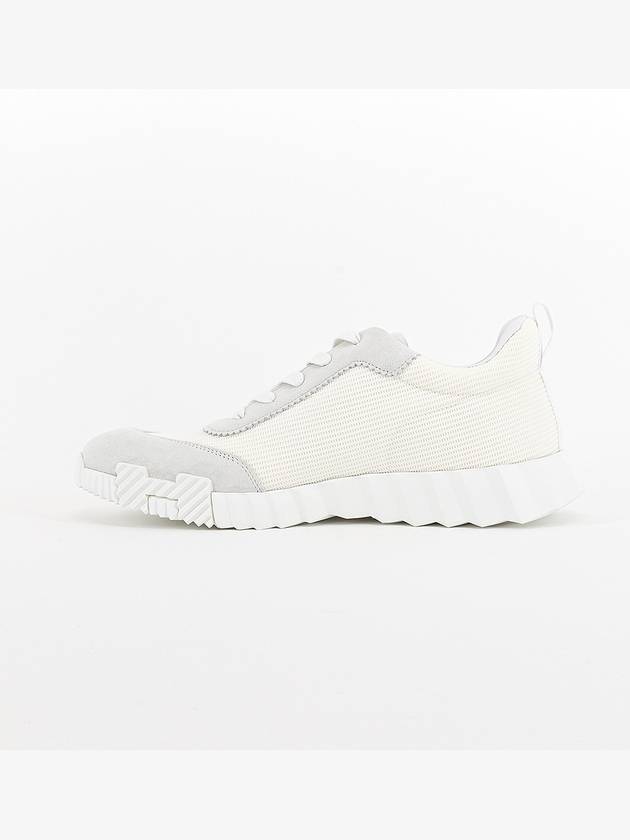 Bouncing Sneakers Mesh Suede Goatskin Blanc - HERMES - BALAAN 4